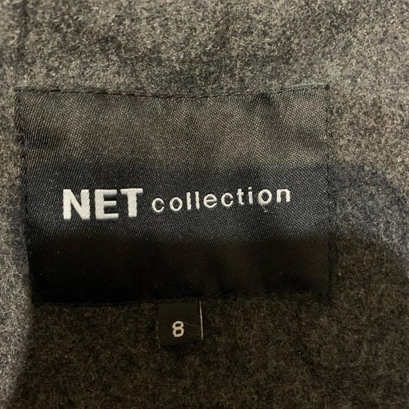 Net Collection Women's Stylish Pea Coat Jacket Hood Pockets Gray Wool Size 8 - Picture 8 of 9